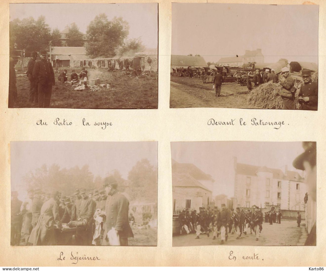 Ploudalmézeau * RARE 8 Photos Début 1900 * Manoeuvres , Balayeurs , Musique , Patronage * Militaria - Ploudalmézeau