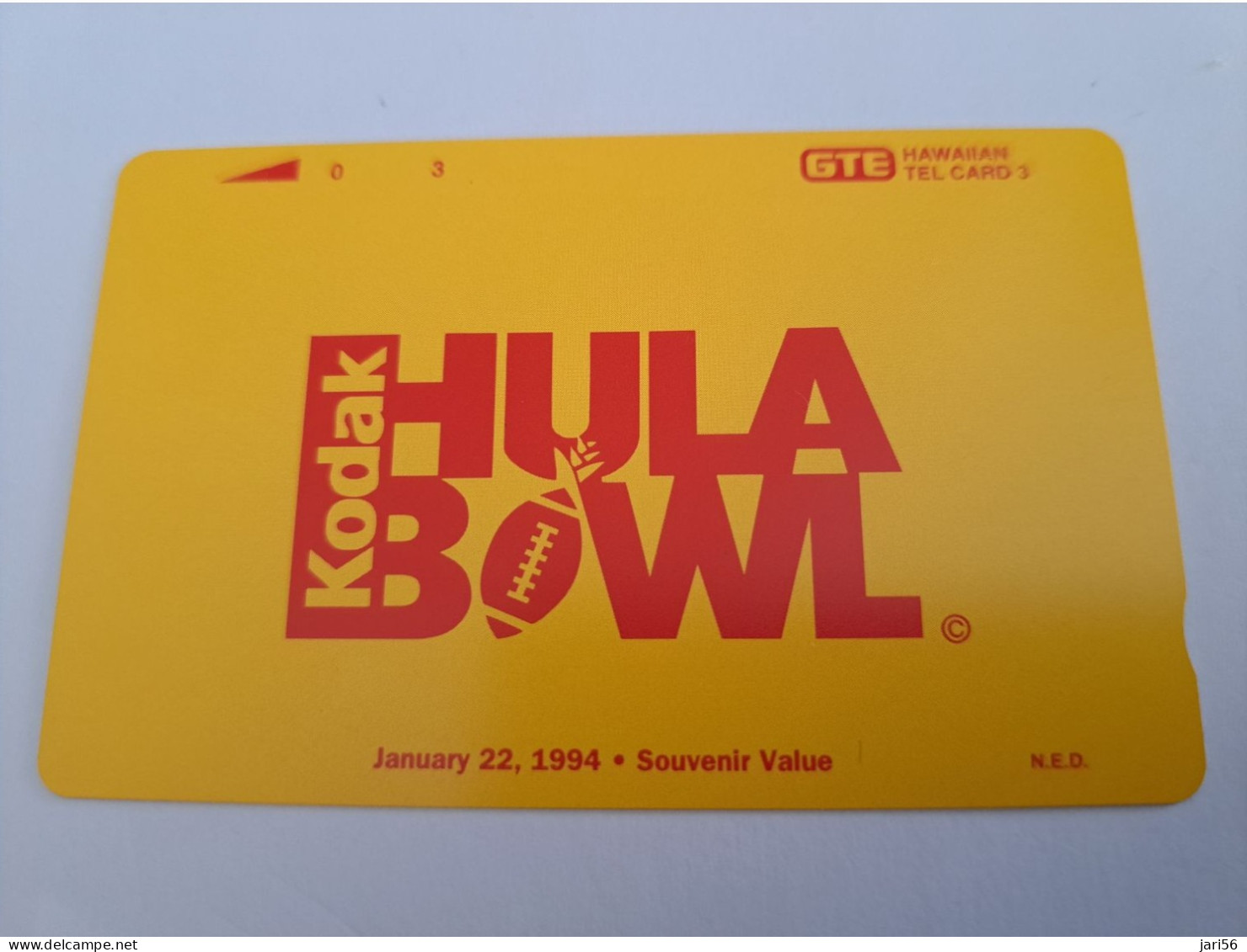 HAWAIIAN TELEPHONECARD 3 UNITS /MAGNETIC /  HULA BOWL /KODAK /   HAWAII , GTE   MINT !!      **13093 ** - Hawaï