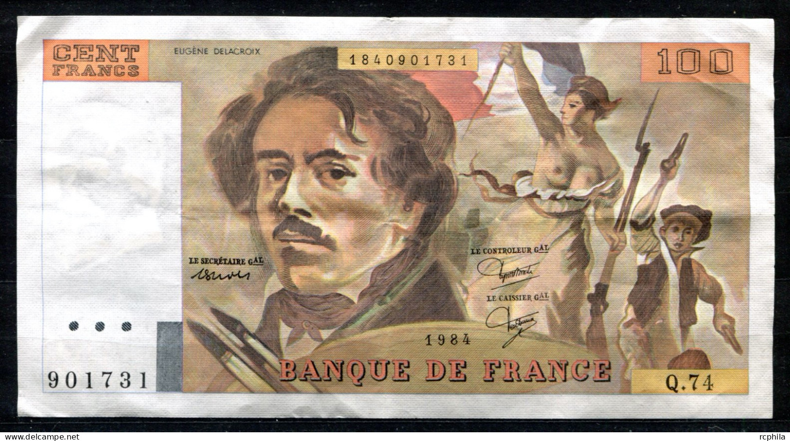 RC 24895 FRANCE BILLET DE 100F DELACROIX ÉMIS EN 1984 - 100 F 1978-1995 ''Delacroix''