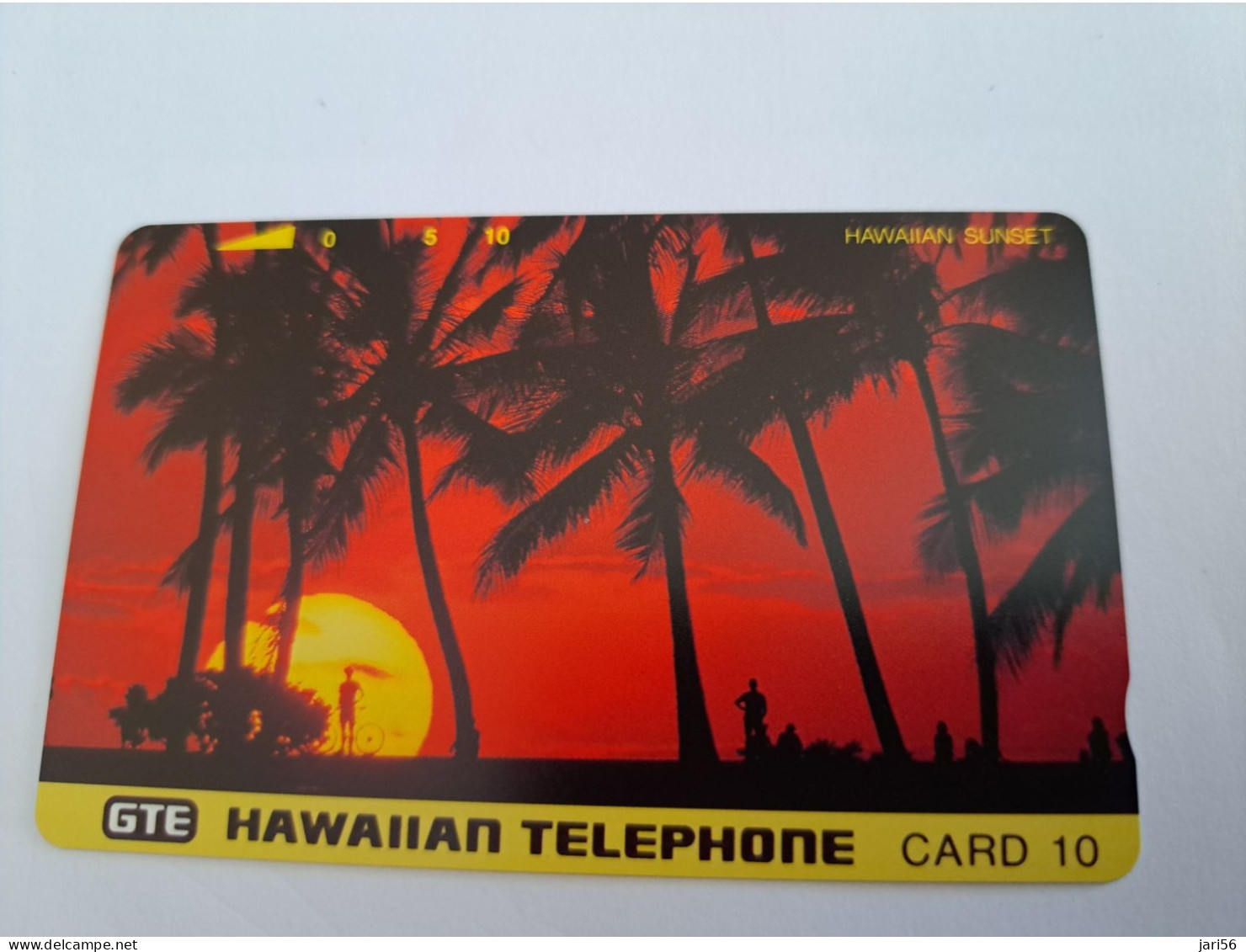 HAWAIIAN TELEPHONECARD 10 UNITS /MAGNETIC /HAWAIIAN SUNSET /PALMTREE    /   HAWAII , GTE   MINT !!      **13100 ** - Hawaï