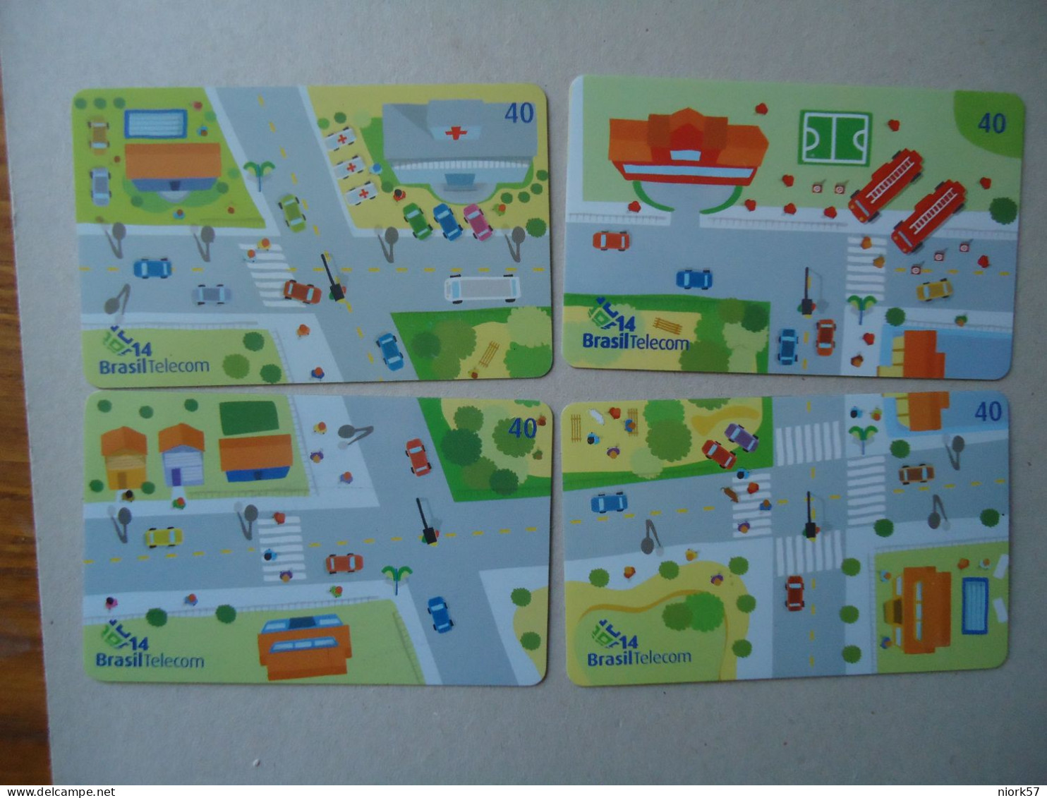 BRAZIL USED  CARDS PUZZLES 4  SET  CARS PARK - Brasilien