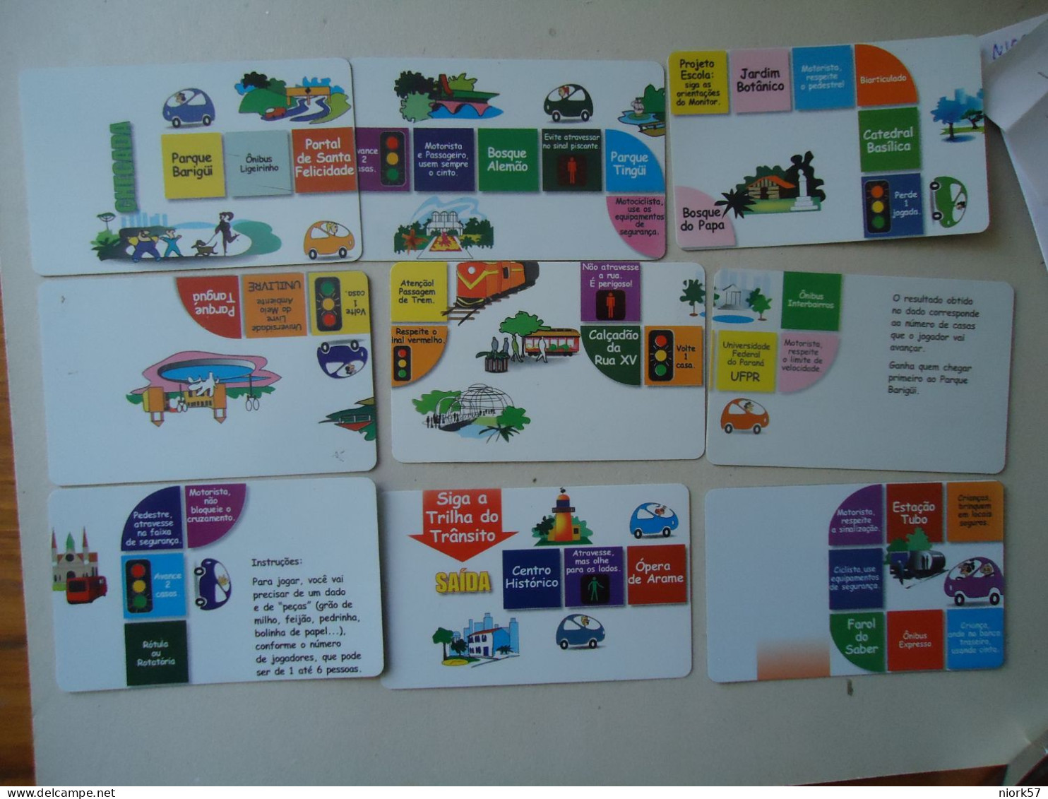 BRAZIL USED CARDS SET 9 MAPS OF CARS DRIVE MAYBE PUZZLES - Brasilien