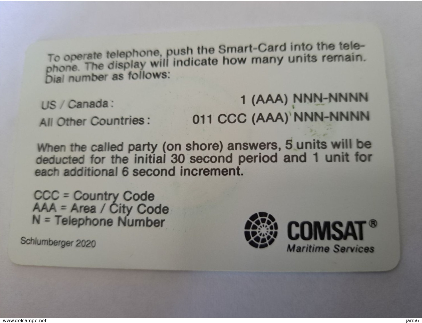 USA  / COMSAT / CHIP CARD  100 UNITS 10 MINUTES COMSAT : COM13A 100u COMSAT SI-6 (ctrl 2020) USED   **13107** - Schede A Pulce