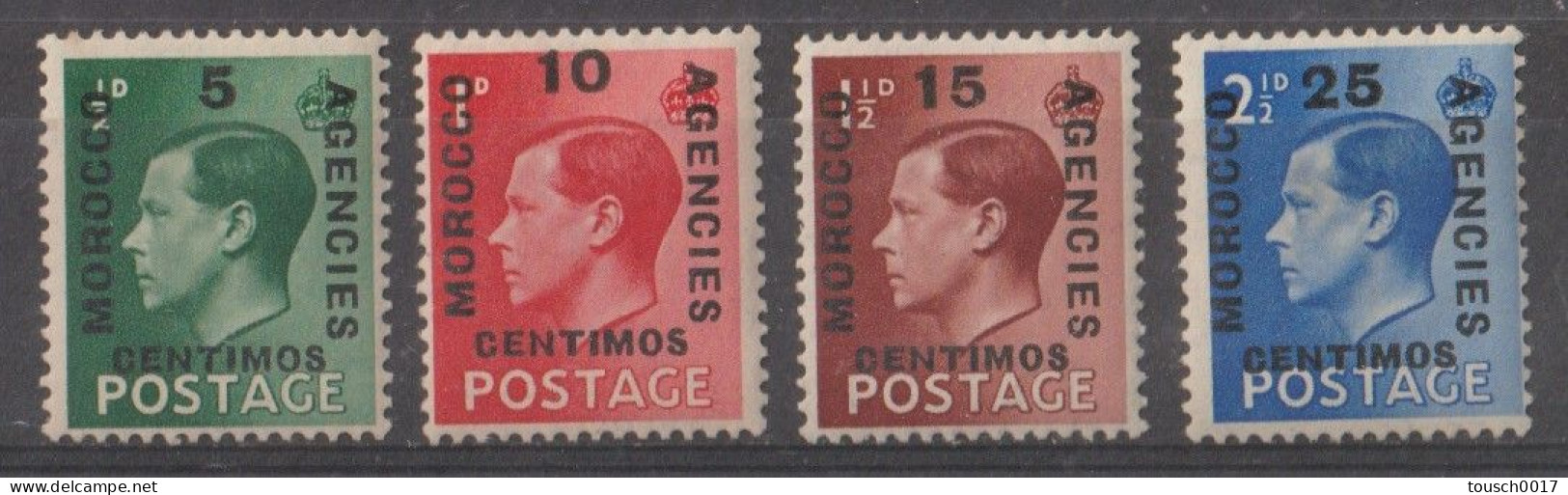 Timbres Grande Bretagne 1936 Surcharge Morocco Agencies Centimos - Nuevos