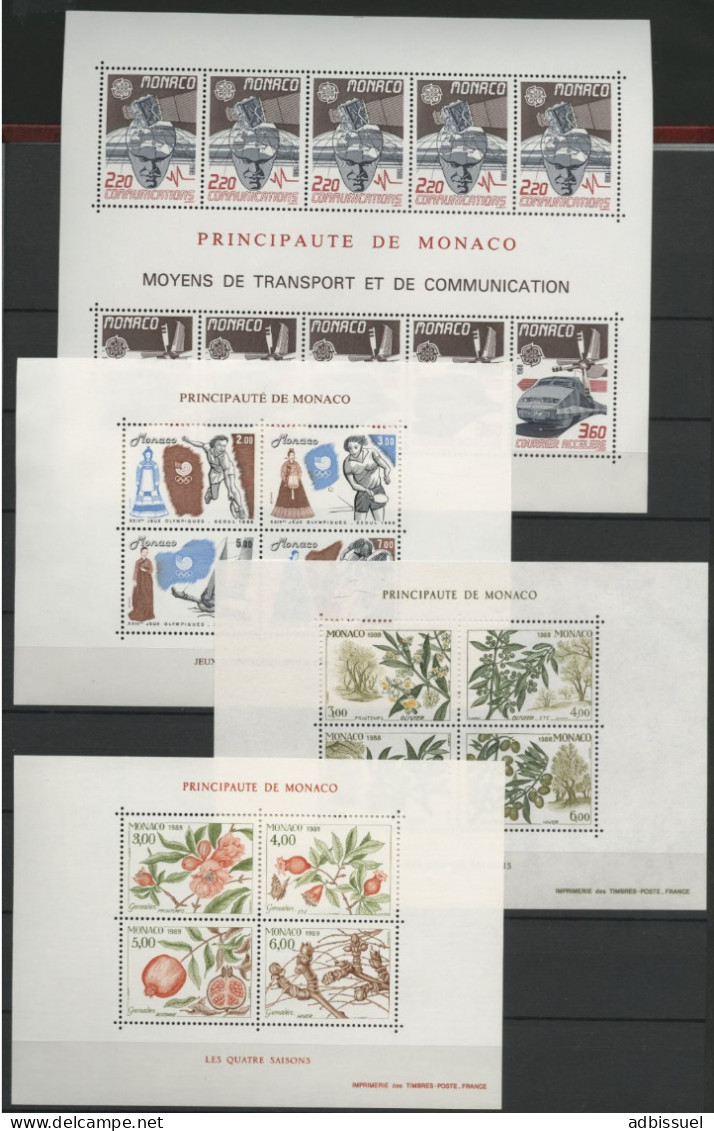 MONACO BLOCS N° 38 + 39 + 40 + 41 + 42 + 43 + 44 + 45 + 46 + 47. Cote 175 € Neufs ** (MNH). Qualité TB - Blokken