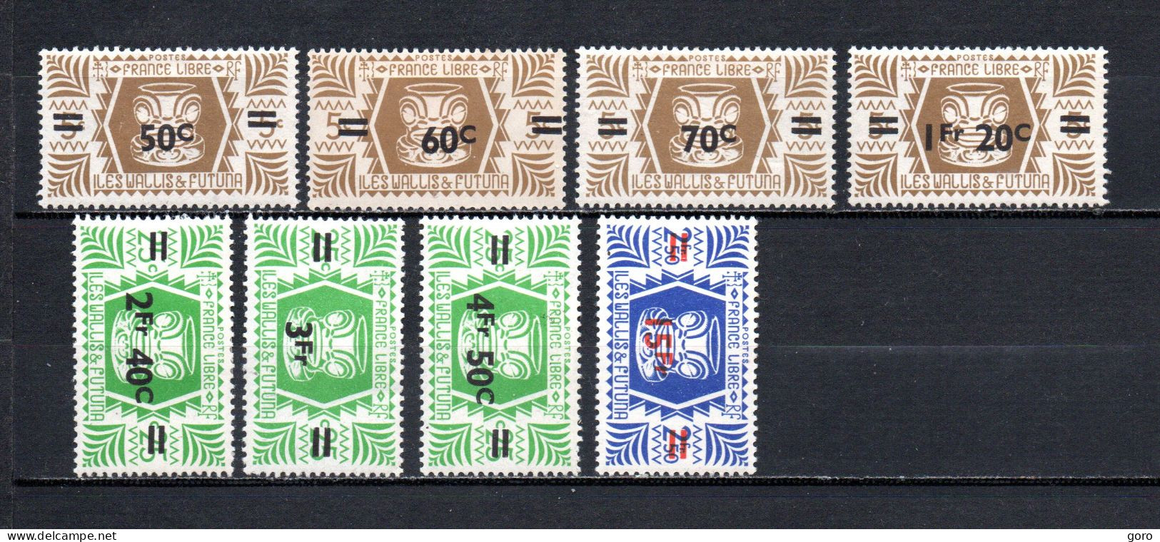 Walis Y Futuna   1945  .-   Y&T  Nº   148/155 - Usados