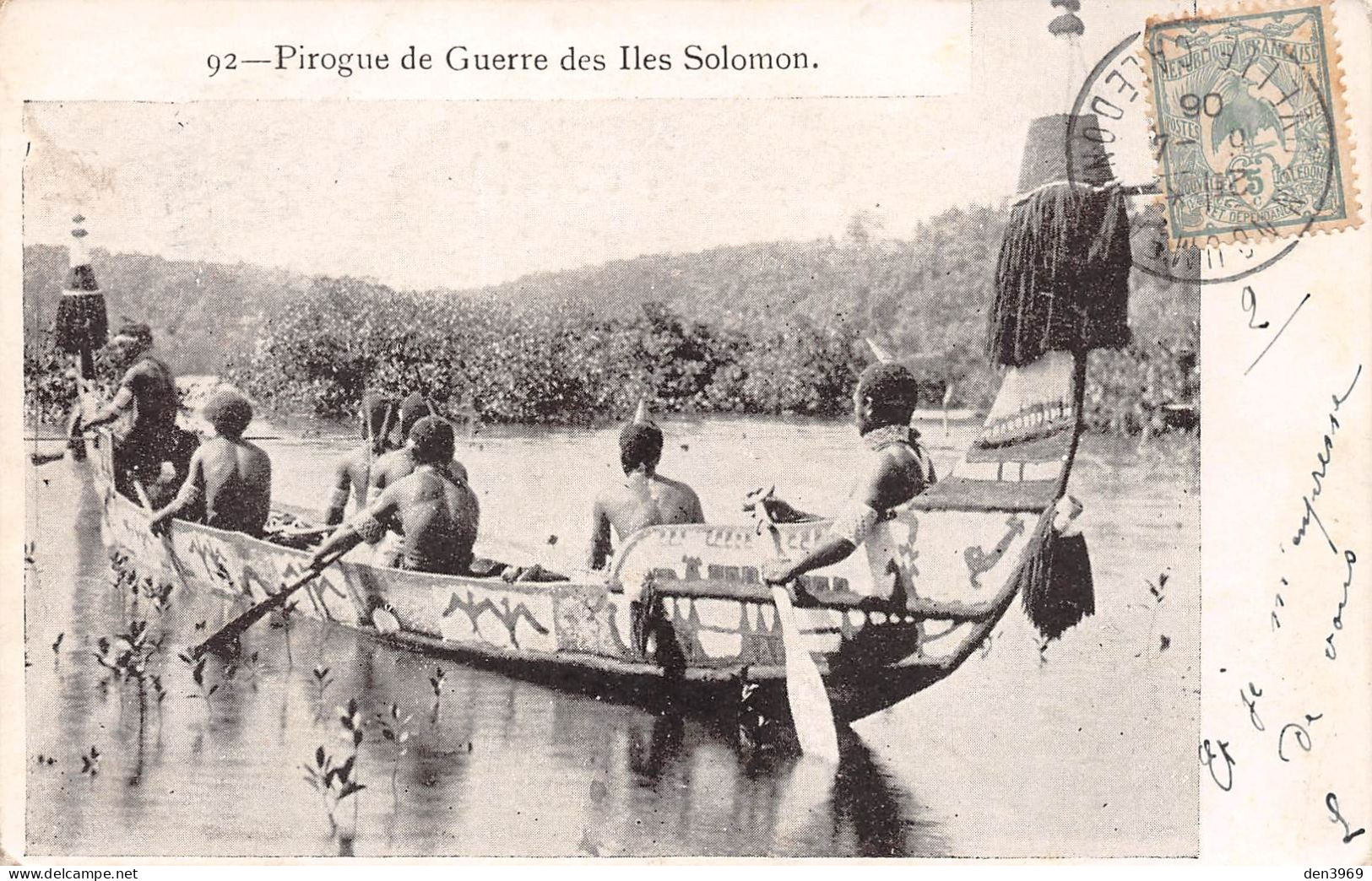 Océanie - SALOMON - Pirogue De Guerre Des Iles Solomon - Canoe - Précurseur Voyagé 1906 (voir Les 2 Scans) - Solomon Islands