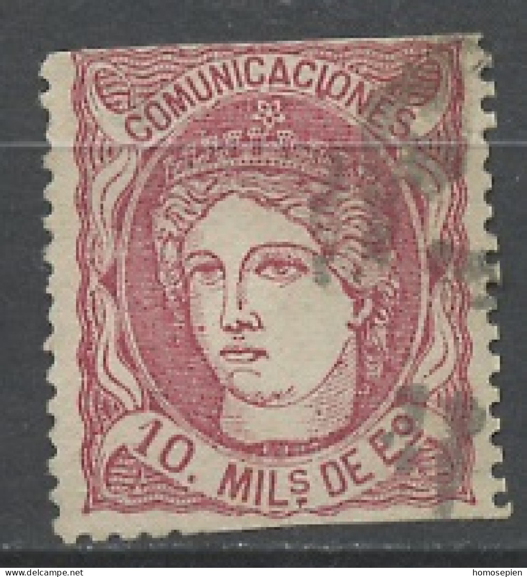 Espagne - Spain - Spanien 1870 Y&T N°105 - Michel N°99 (o) - 10m Allégorie De L'Espagne - Gebraucht