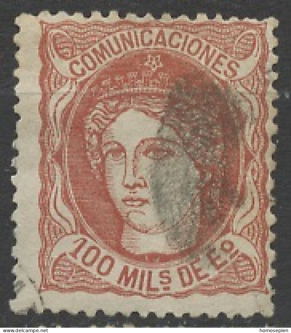 Espagne - Spain - Spanien 1870 Y&T N°108 - Michel N°102 (o) - 100m Allégorie De L'Espagne - Usados