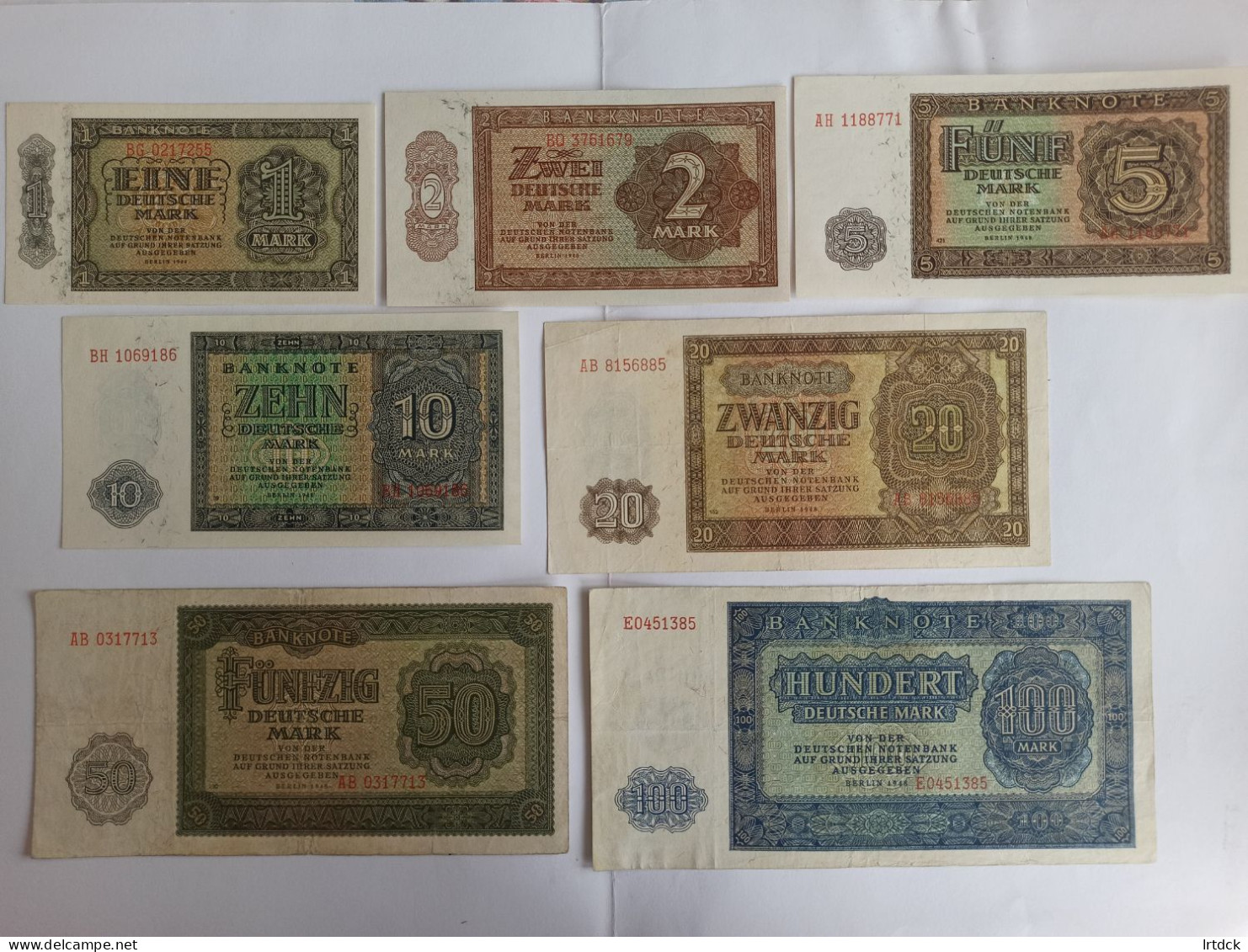 Série De Billets Allemagne De L'Est RDA  1948 - Collections
