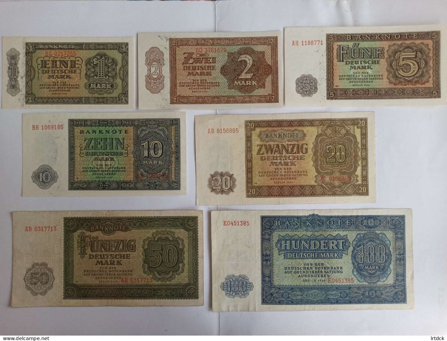 Série De Billets Allemagne De L'Est RDA  1948 - Collezioni