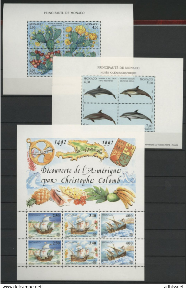 MONACO BLOCS N° 48 + 49 + 50 + 51 + 52 + 5 3 + 54 + 55 + 56 + 57 Cote 188.5 € Neufs ** (MNH). Qualité TB - Blocks & Sheetlets