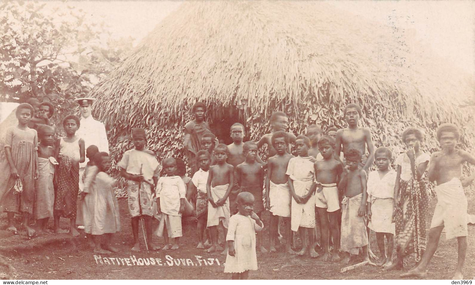 Océanie - Fidji - Native House, SUVA, Fiji - Carte-Photo, écrit (voir Les 2 Scans) - Figi