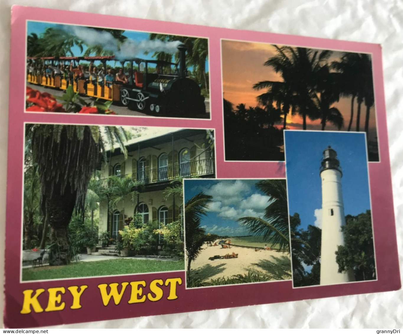 Usa Key West 1992  5 Vues Plage Phare Maison Coloniale Soleil Couchant Petit Train - - Key West & The Keys