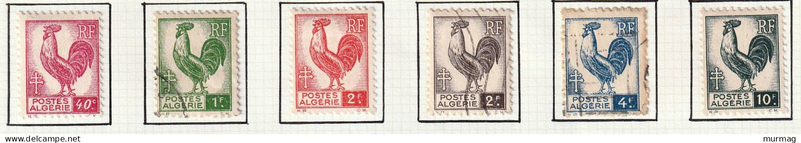 ALGERIE - Série D'Alger, Coq - Y&T N° 318-323 - 1944-1945 - Neufs MH Et Oblitérés - Altri & Non Classificati