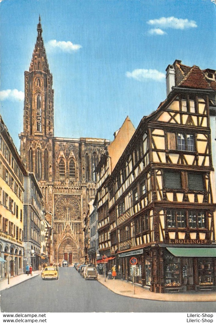 Strasbourg - La Cathédrale - Rue Mercière - 2 CV CITROËN - Magasin BOLLINGER - Flamme Postale Foire Européenne 1965 - Strasbourg