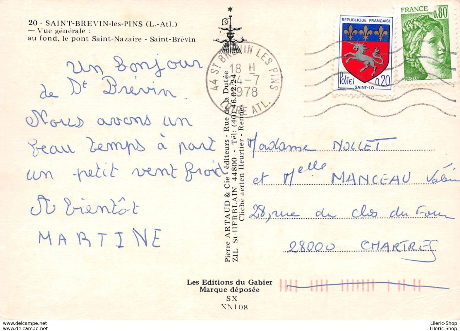 SAINT-BRÉVIN-LES-PINS (44) - Vue Générale Aérienne - Au Fond, Le Pont Saint-Nazaire - St-Brévin - Éd. ARTAUD - Saint-Brevin-les-Pins