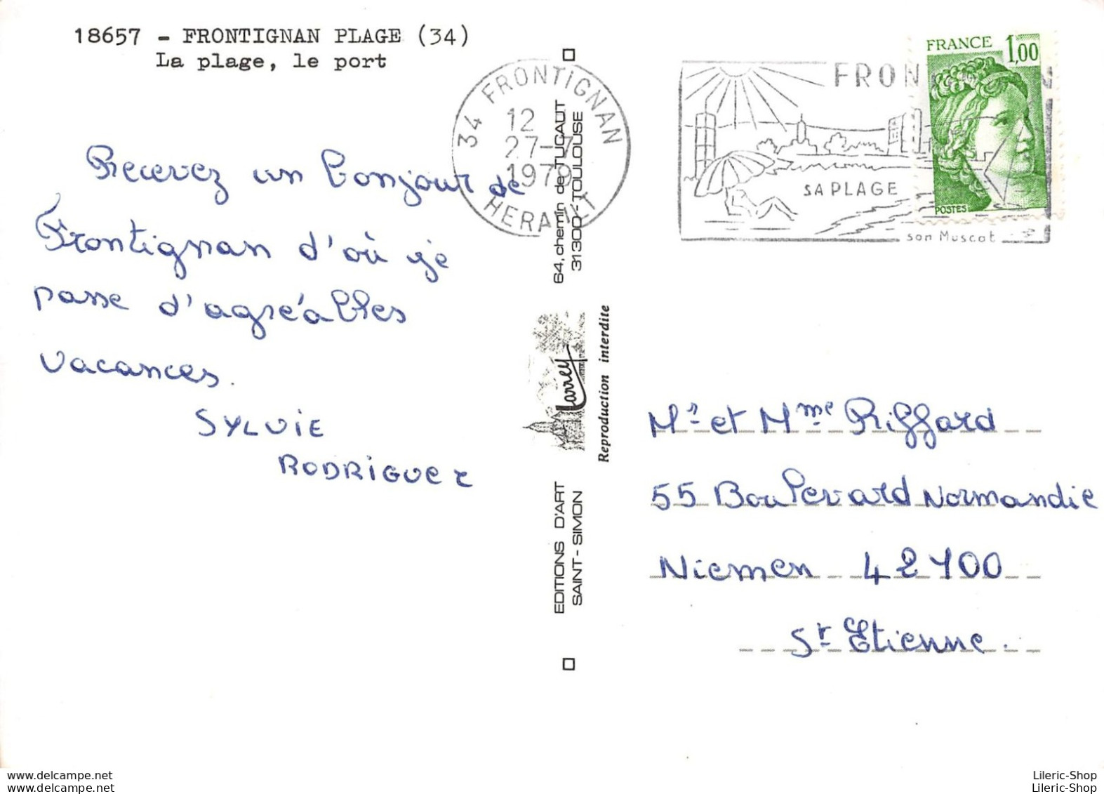 FRONTIGNAN-PLAGE (34) - Cpm 1979 - Multivues -  Automobiles - Éd. D'art SAINT-SIMON - Frontignan