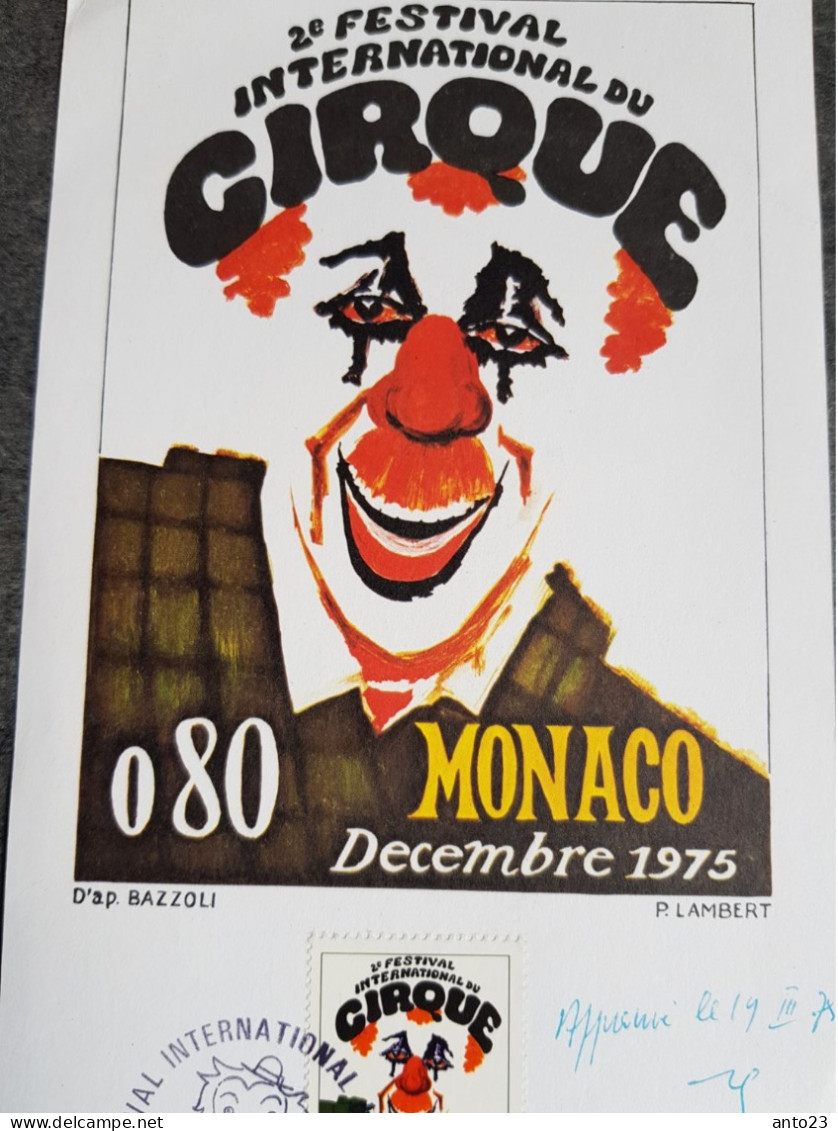 2° Festival International Du Cirque Monaco 12-2-75 - Lettres & Documents