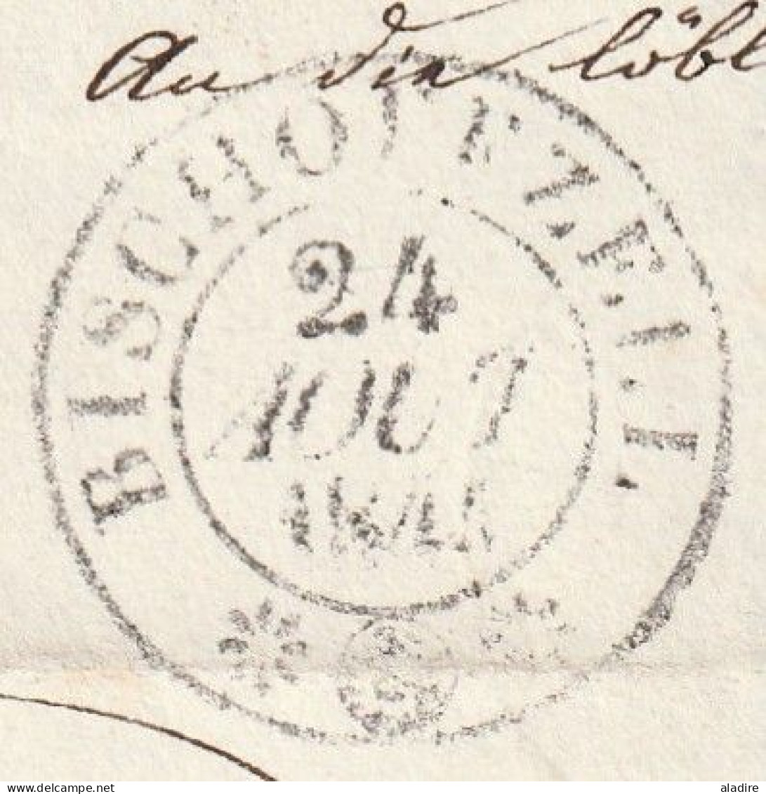 1844 - Lettre Pliée De BISCHOFEZELL, Bishopfzell, Thurgovie Vers Frauenfeld - Cachet à Date D'arrivée - ...-1845 Prephilately