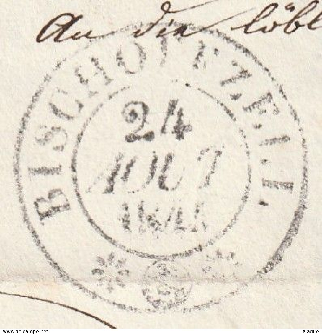 1844 - Lettre Pliée De BISCHOFEZELL, Bishopfzell, Thurgovie Vers Frauenfeld - Cachet à Date D'arrivée - ...-1845 Préphilatélie