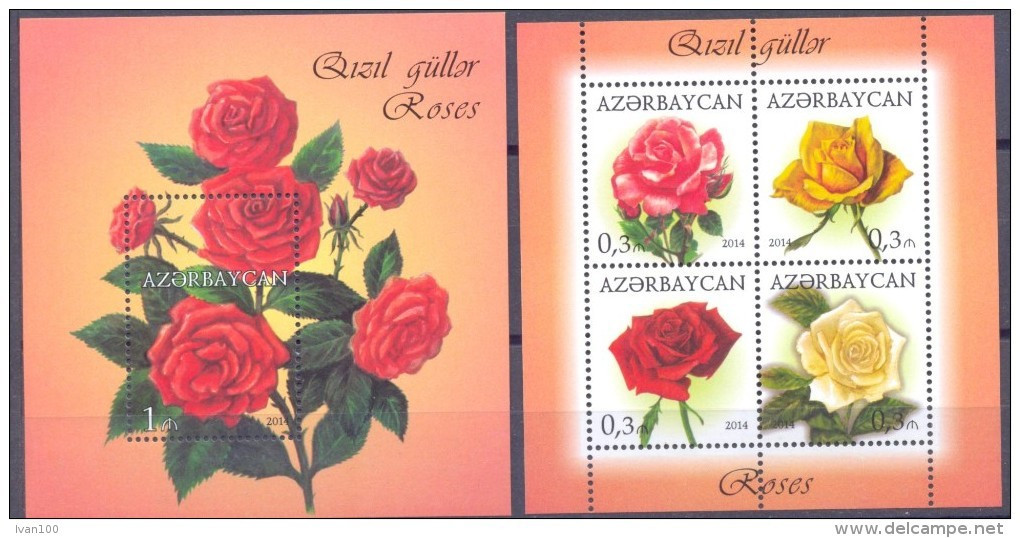 2014. Azerbaijan, Roses, 2 S/s, Mint/** - Azerbaïdjan