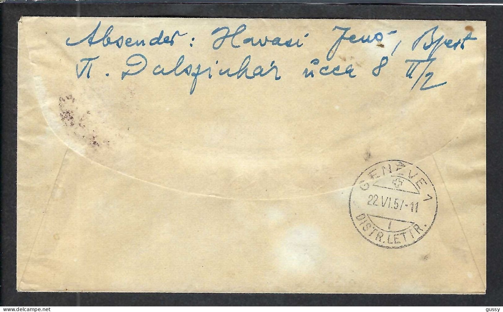 HONGRIE 1957: LSC Rec. De Budapest Pour La Croix-Rouge De Genève - Storia Postale