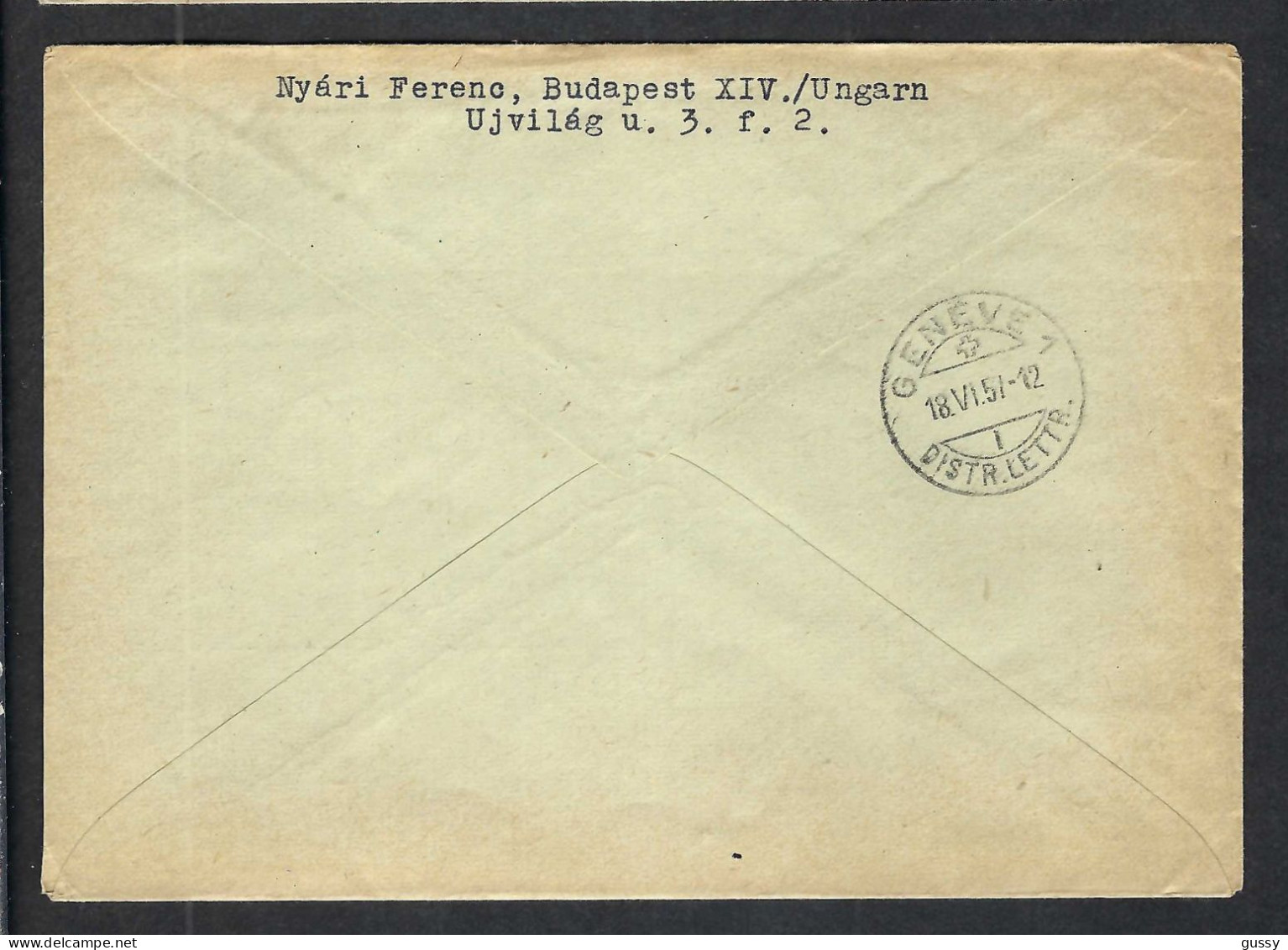 HONGRIE 1957: LSC Rec. De Budapest Pour La Croix-Rouge De Genève - Briefe U. Dokumente