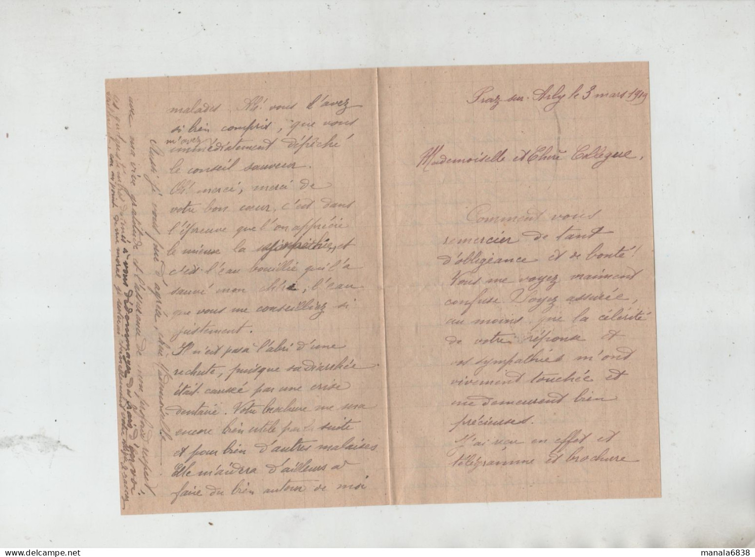 Lettre Et Enveloppe Institutrices Jaccaz Praz Sur Arly Gras Collonges Sous Salève 1919 Maladies - Non Classés