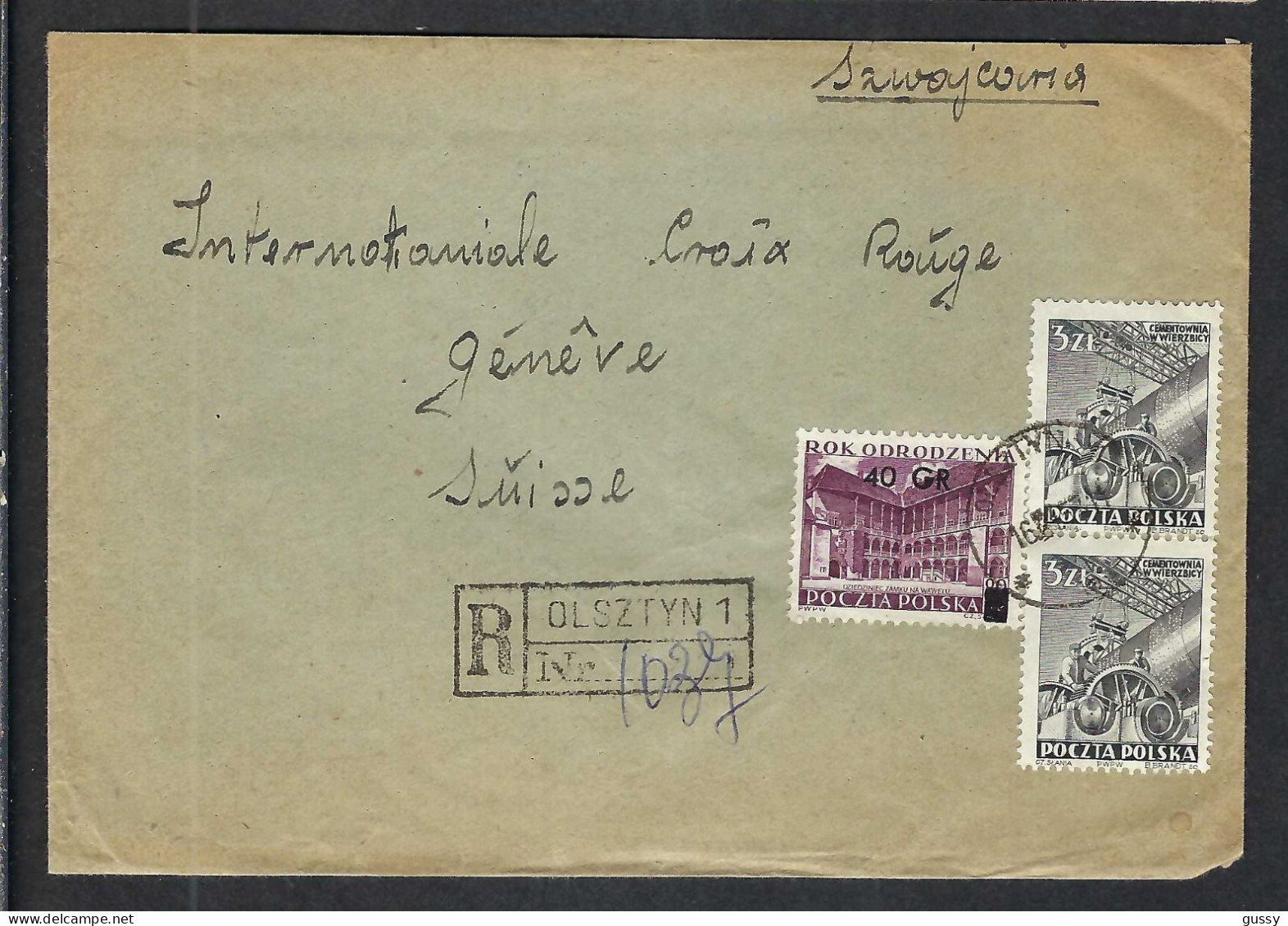 POLOGNE 1957: LSC P.A. De Olsztyn Pour La Croix-Rouge De Genève - Flugzeuge