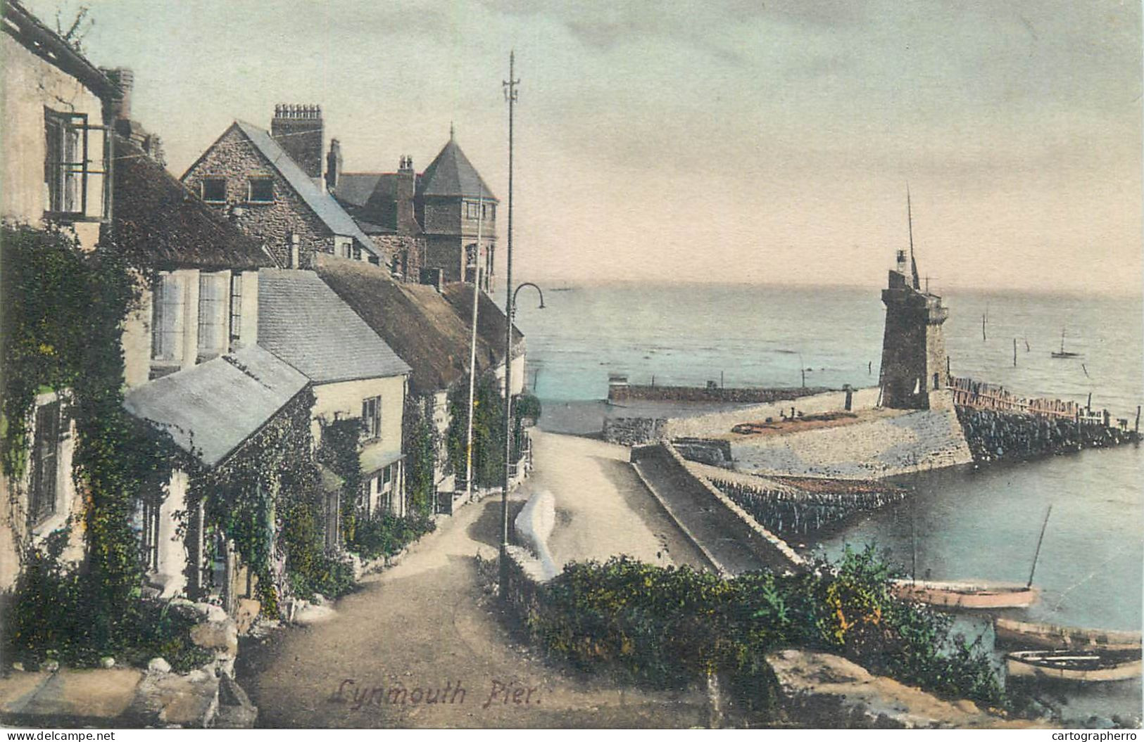 Postcard UK England Dorset Lynmouth Pier - Lynmouth & Lynton