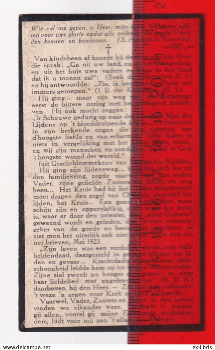 GRIMBERGEN - TIENTSIN - Norbert Van Lint ° Grimbergen 01/11/1892 † Tientsin 28/03/1924, Missionaris Brancardier 18e Li. - Documents