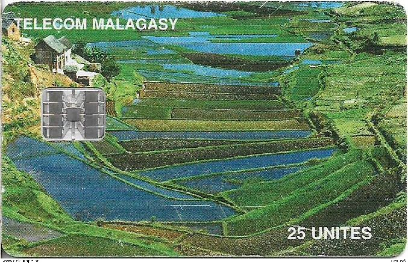 Madagascar - Telecom Malagasy - Rice Terraces, Chip SC7, 25Units, Used - Madagascar