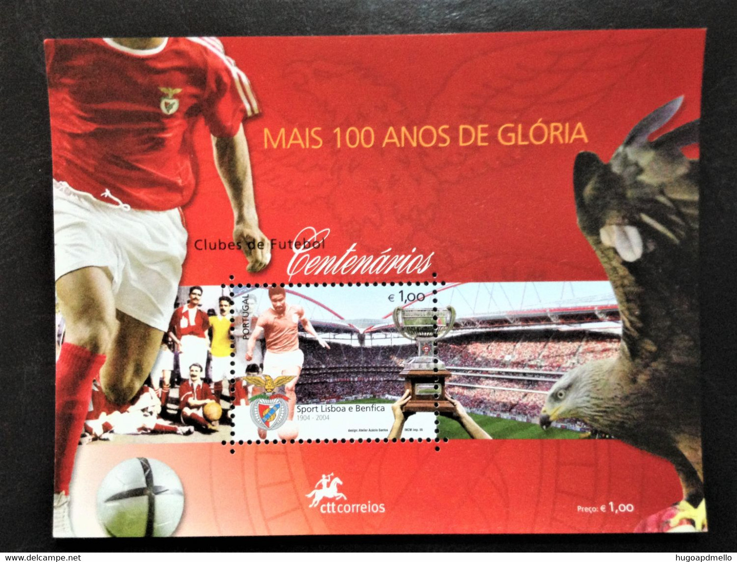 PORTUGAL, Uncirculated Souvenir Sheet, « S. L. BENFICA », « EUSEBIO », 2005 - Clubs Mythiques