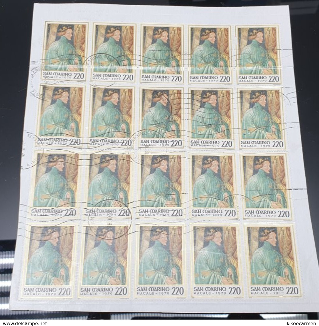 Natale 1979 Quartina Usata Blocco Rsm SAN MARINO USATO USED Usati - Used Stamps