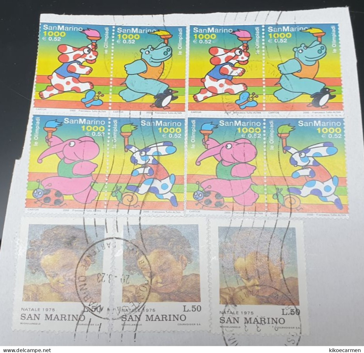 Pimpa 2000 Olimpiadi ALTAN Natale 1975 Rsm SAN MARINO USATO USED Usati - Used Stamps