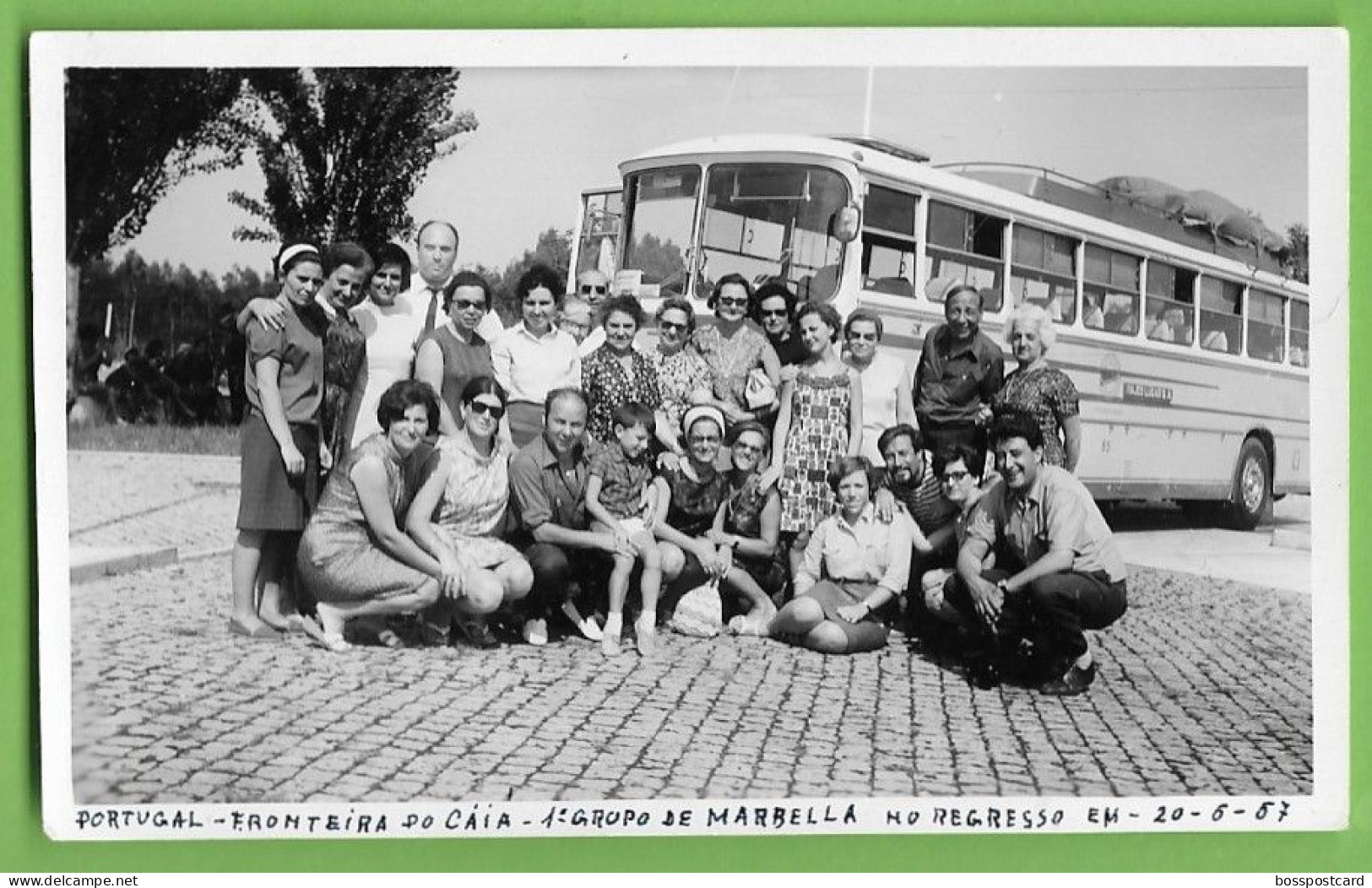 Caia - REAL PHOTO - Grupo De Excursionistas - Autocarro - Bus. Elvas. Portugal. - Portalegre