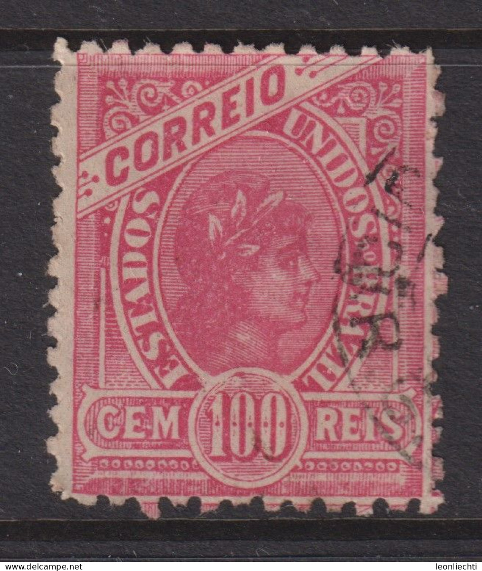 1900 Brasilien,Mi:BR 143, Sn:BR 160a, Yt:BR 117,Rahmenlinie Um Das Innere Oval,  Allegory - Gebraucht