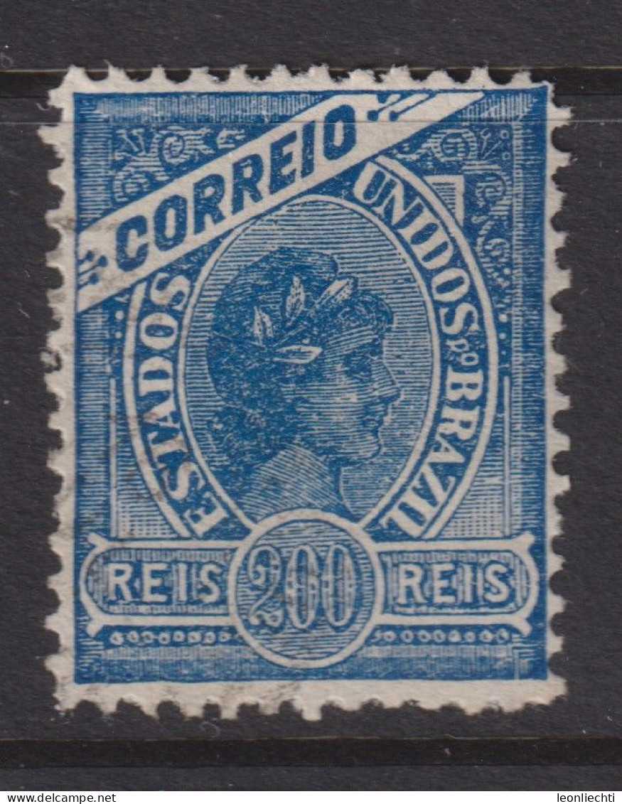 1900 Brasilien, Mi:BR 144, Sn:BR 161, Yt:BR 118,blue Line Around The "Efigie", Blaue Linie Um Das Porträt, Allegory - Gebraucht