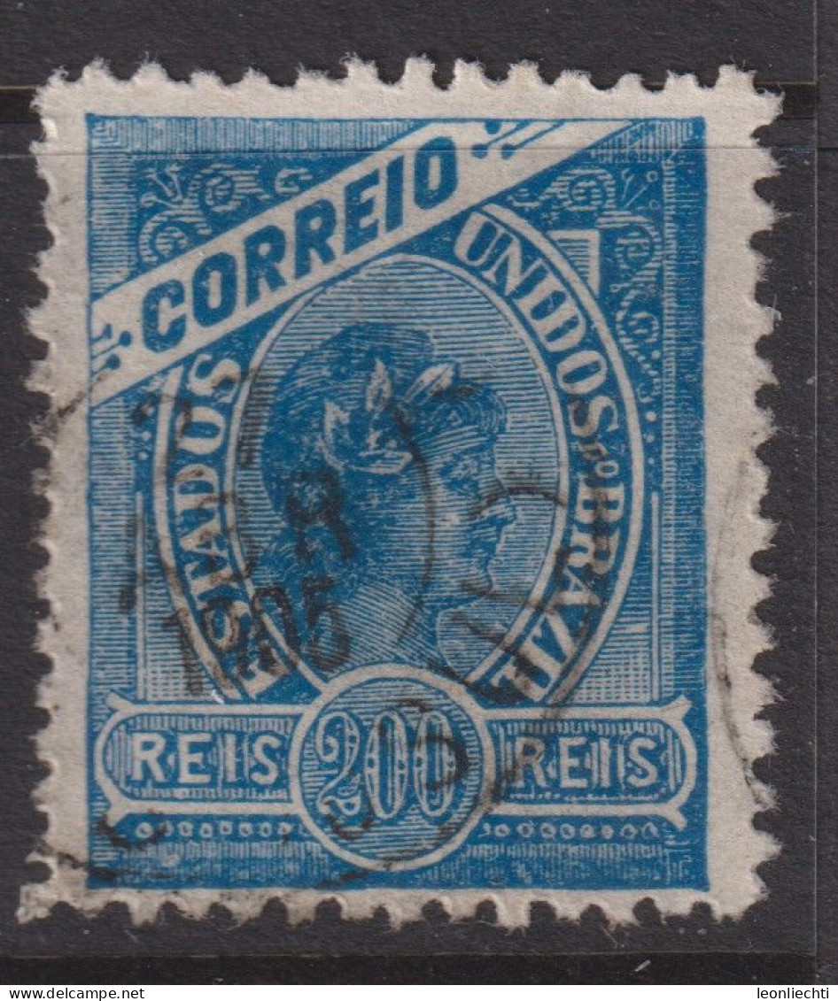 1900 Brasilien, Mi:BR 144, Sn:BR 161, Yt:BR 118,blue Line Around The "Efigie", Blaue Linie Um Das Porträt, Allegory - Usati