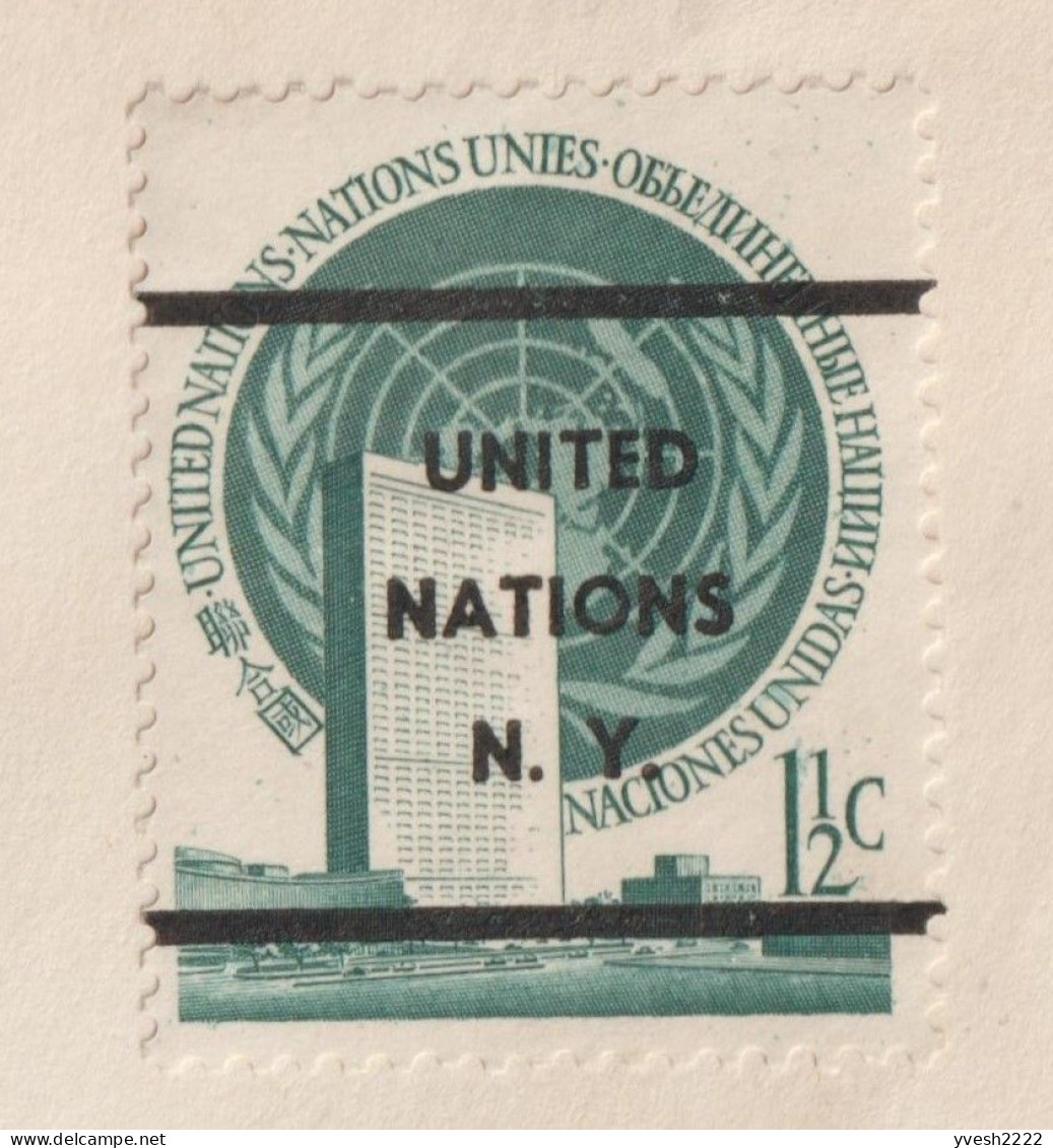 Nations-Unies ONU New-York Y&T 2a. Préoblitéré Sur Lettre Utilisé De 1952 à 1958. La Rareté Des Nations-Unies - Briefe U. Dokumente