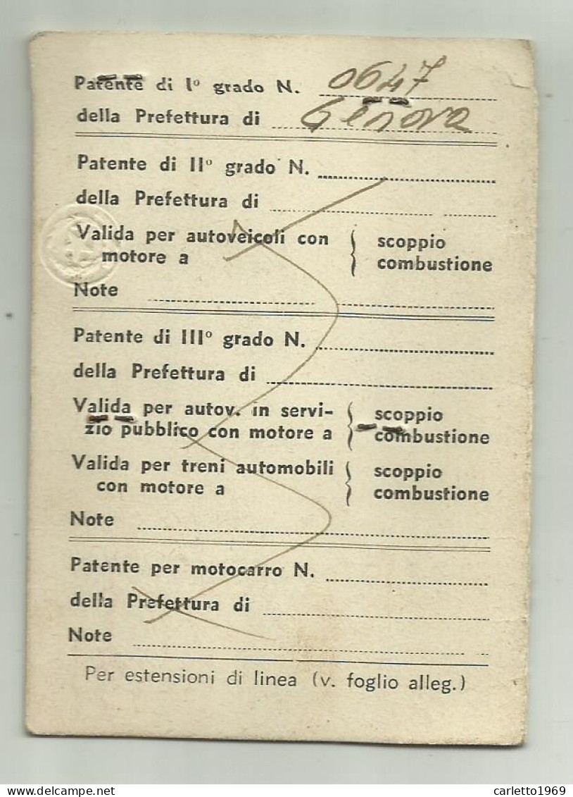 TESSERA MINISTERO DEI TRASPORTI PROVVISORIO 1949/50 - Cartes De Membre