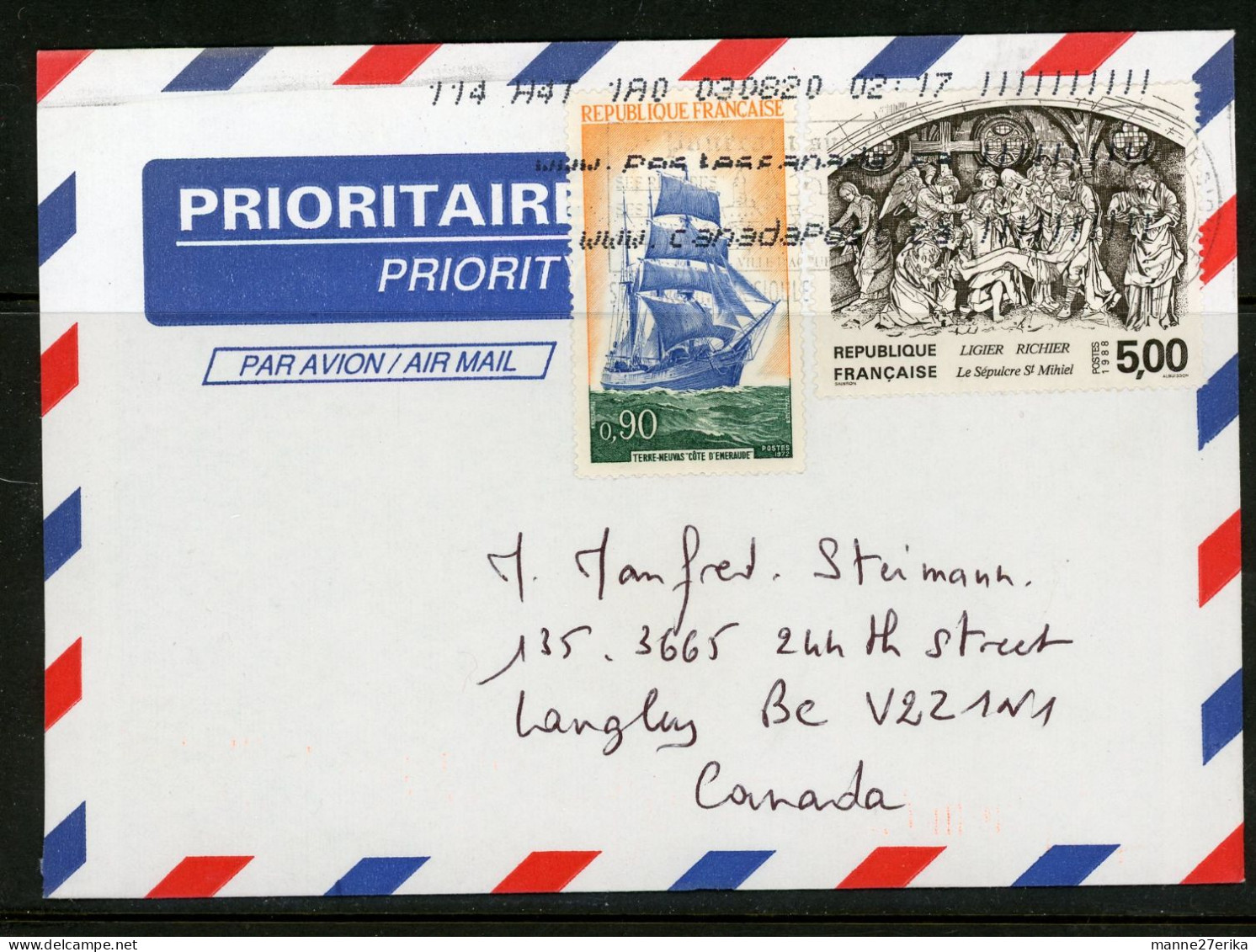 France USED Cover 1972 And 1988 - Other & Unclassified