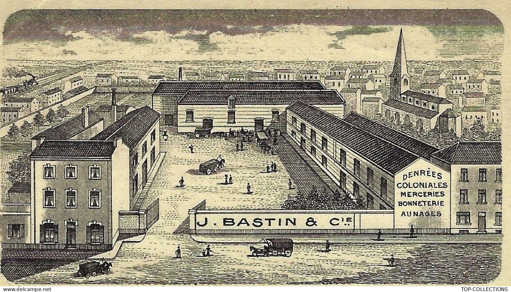 1924 SUPERBE ENTETE J.BASTIN à Bouffioulx Hainaut Belgique    DENREES COLONIALES MERCERIE BONNETERIE VINS SPIRITUEUX - 1900 – 1949