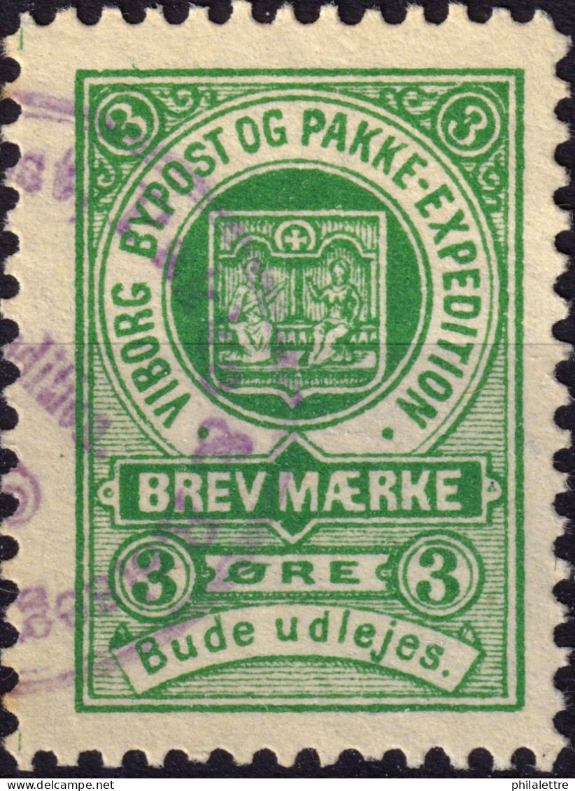 DANEMARK / DENMARK - 1887 - VIBORG K.Mathiassen Local Post 3 øre Green - VF Used -g - Emisiones Locales