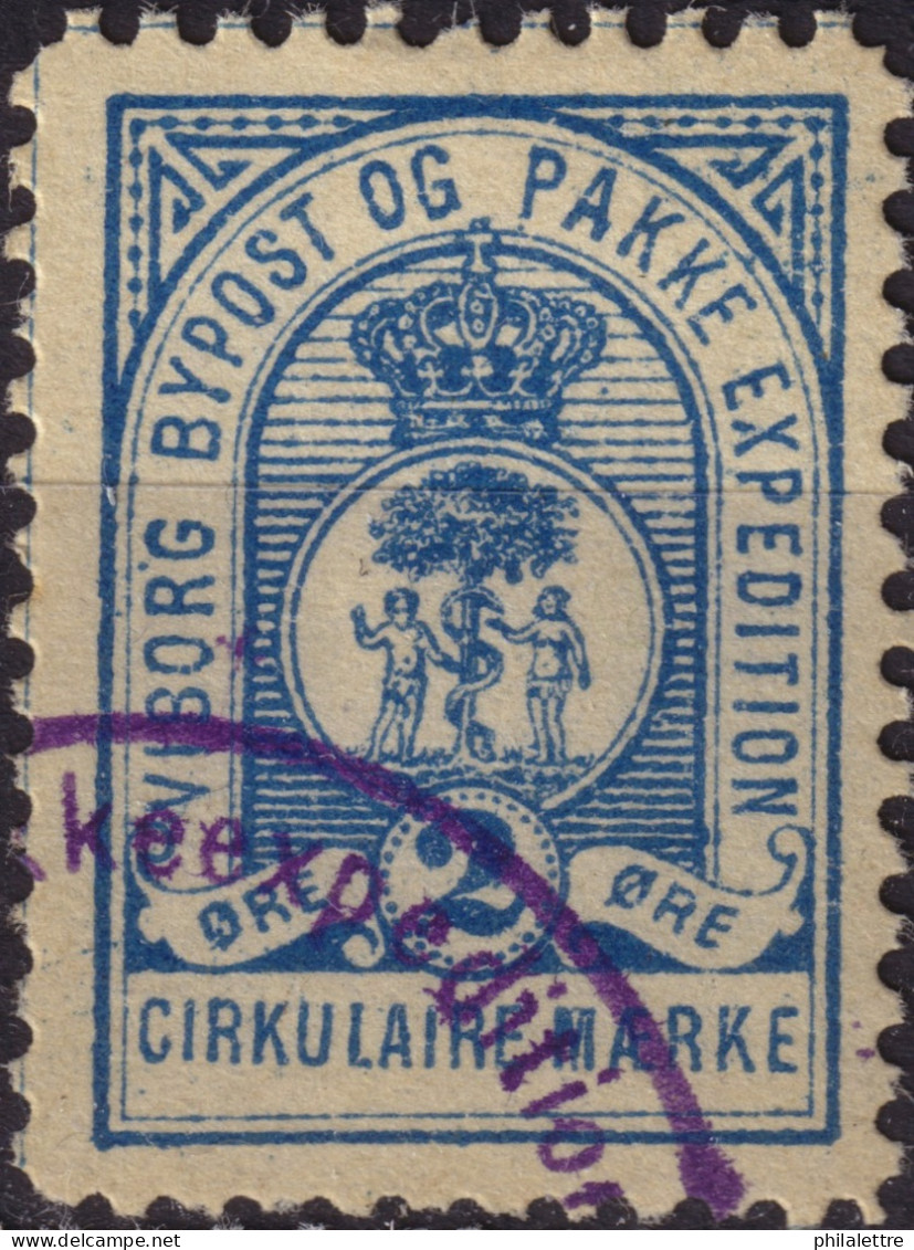 DANEMARK / DENMARK - 1887/88 - VIBORG K.Mathiassen Local Post 2 øre Blue - VF Used -a - Emisiones Locales