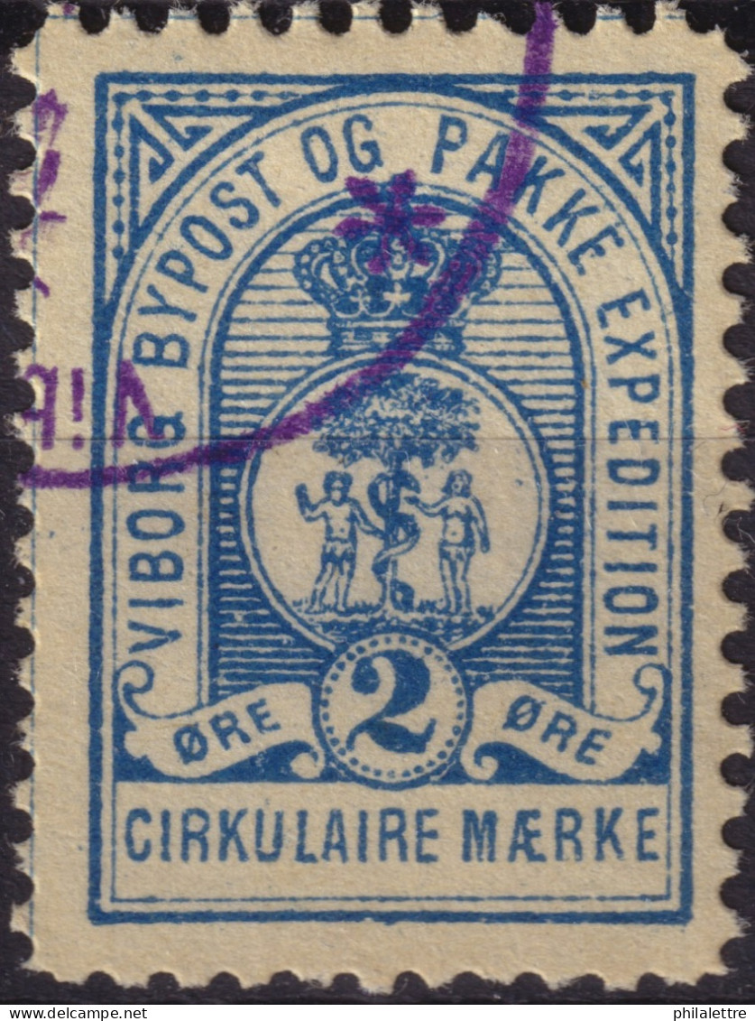 DANEMARK / DENMARK - 1887/88 - VIBORG K.Mathiassen Local Post 2 øre Blue - VF Used -d - Emissions Locales