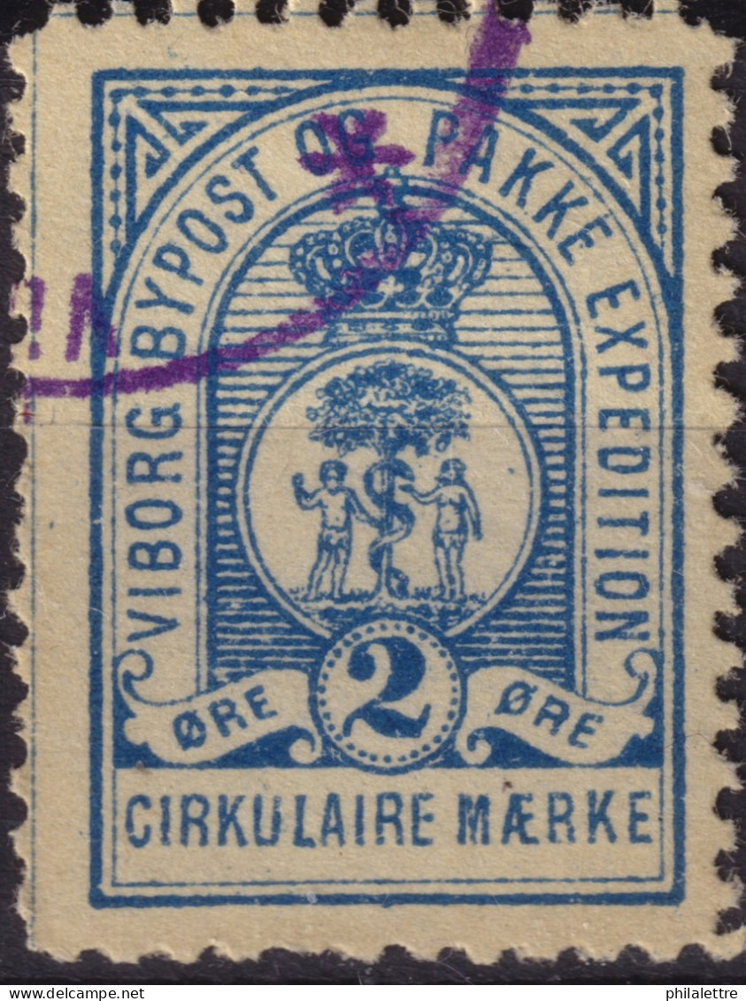 DANEMARK / DENMARK - 1887/88 - VIBORG K.Mathiassen Local Post 2 øre Blue - VF Used -e - Emisiones Locales