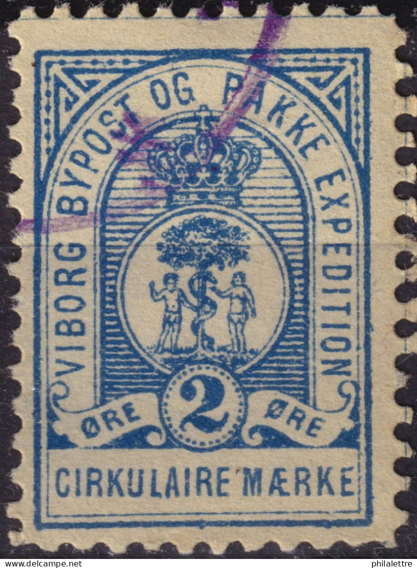 DANEMARK / DENMARK - 1887/88 - VIBORG K.Mathiassen Local Post 2 øre Blue - VF Used -f - Local Post Stamps