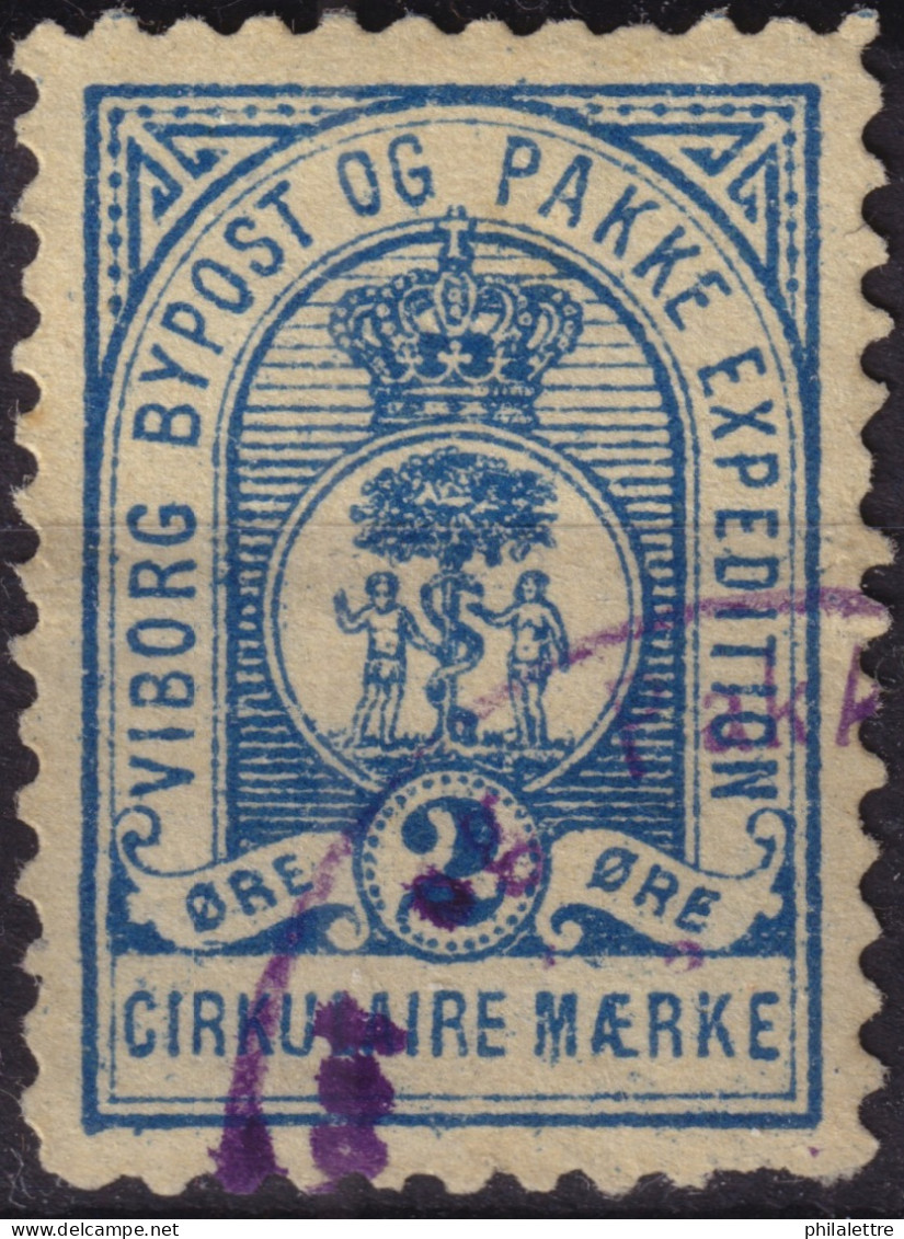 DANEMARK / DENMARK - 1887/88 - VIBORG K.Mathiassen Local Post 2 øre Blue - VF Used -g - Ortsausgaben